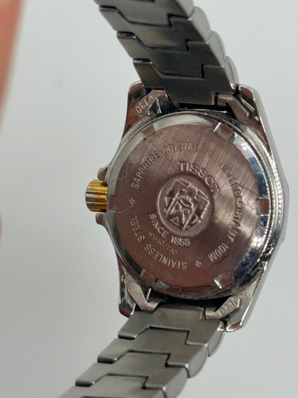 Vintage Tissot PR100 Swiss Two Tone Watch Roman Numeral Dial - Picture 6 of 7